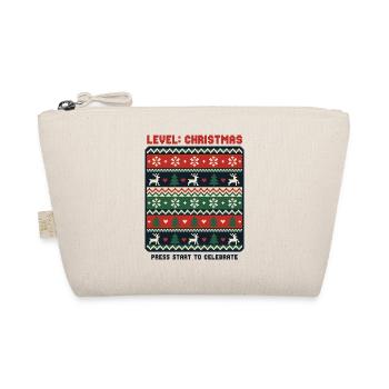 Level Christmas Pixel Hässlicher Pullover für Gamer - Bio-Täschchen - Natur - Vorne