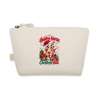 Niedliches Hobbypferd-Weihnachtsdesign - Bio-Täschchen - Natur - Vorne
