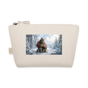 Winter Yeti am Feuer im Schneeland - Bio-Täschchen - Natur - Vorne