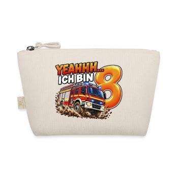 Feuerwehr zum 8. Geburtstag – Yeahhh ich bin 8 - Bio-Täschchen - Natur - Vorne