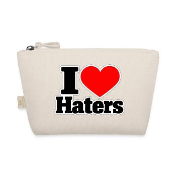 I Love Haters – Lustiger Statement Spruch - Bio-Täschchen - Natur - Vorne