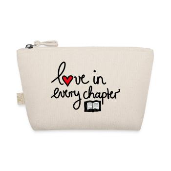 Love in Every Chapter – Design für Bücherliebe - Bio-Täschchen - Natur - Vorne