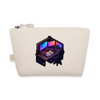 Gaming Desk Katze Tastatur Schläft Gamer Shirt - Bio-Täschchen - Natur - Vorne
