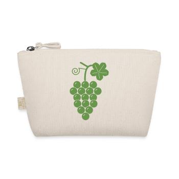 Weintraube mit Weinblatt - minimalistisches Logo - Bio-Täschchen - Natur - Vorne