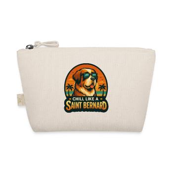 Bernhardiner mit Sonnenbrille am Strand im Retrolo - Bio-Täschchen - Natur - Vorne