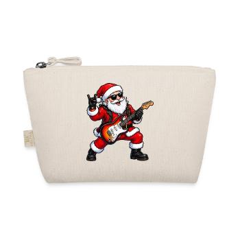 Rockender Weihnachts-Santa mit E-Gitarre - Bio-Täschchen - Natur - Vorne