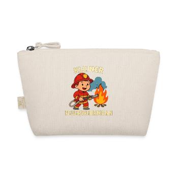 Kleiner Feuerwehrmann Geschenk - Bio-Täschchen - Natur - Vorne