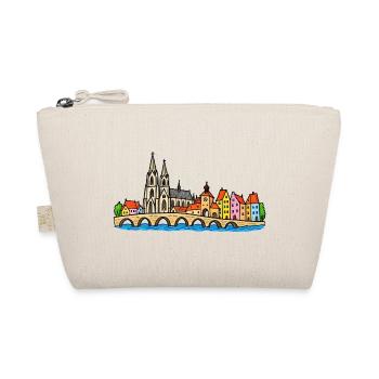 Regensburg Skyline im bunten Wachsmalstil - Bio-Täschchen - Natur - Vorne