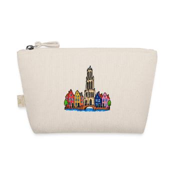 Utrecht Skyline im bunten Wachsmalstil - Bio-Täschchen - Natur - Vorne