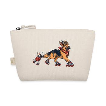 Schäferhund und Marienkäfer auf Rollschuhen - Bio-Täschchen - Natur - Vorne