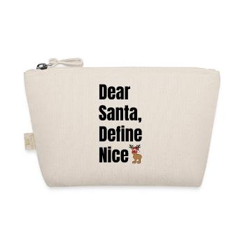 Dear Santa Define Nice – Lustiger Weihnachtselch - Bio-Täschchen - Natur - Vorne