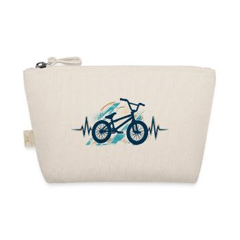 BMX Herzschlag EKG: Minimalistisches Silhouette - Bio-Täschchen - Natur - Vorne