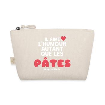Humor und Pasta Geschenk für Paar - Bio-Täschchen - Natur - Vorne