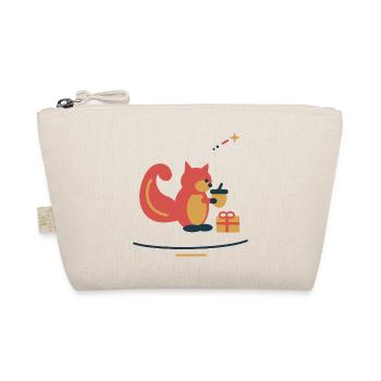 Eichhörnchen packt Nussgeschenke – Weihnachten - Bio-Täschchen - Natur - Vorne