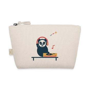 Panda am Plattenspieler – gemütliche Vinylpause - Bio-Täschchen - Natur - Vorne
