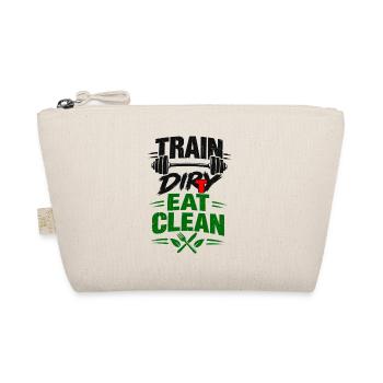 Train, Dirty Eat Clean Fitness Langhanteldesign - Bio-Täschchen - Natur - Vorne
