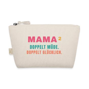 Mama² – Doppelt müde. Doppelt glücklich. - Bio-Täschchen - Natur - Vorne