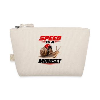  Speed Is A Mindset Schnecke Mit Rennhelm Und - Bio-Täschchen - Natur - Vorne