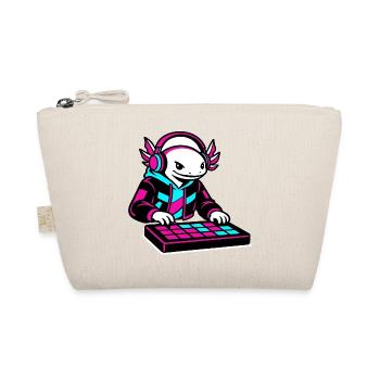 Neonrosa DJ Axolotl-Spielzeug - Bio-Täschchen - Natur - Vorne