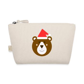 Süßer Weihnachtsbraunbär - Bio-Täschchen - Natur - Vorne