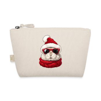 Cooler Weihnachtshase mit Sonnenbrille Weihnachten - Bio-Täschchen - Natur - Vorne
