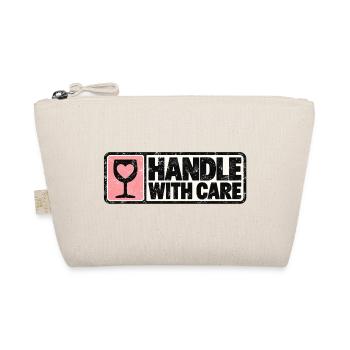 Handle With Care – Herz Retro Design - Bio-Täschchen - Natur - Vorne