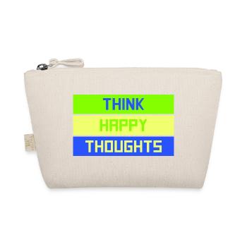 Think Happy Thoughts Frecher Spruch Mit Herz Motiv - Bio-Täschchen - Natur - Vorne