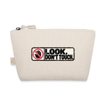 Look, Don't Touch – Retro Warning Design - Bio-Täschchen - Natur - Vorne