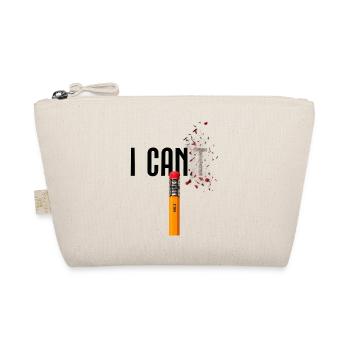 I Can Motivation Bleistift Erfolg Mindset - Bio-Täschchen - Natur - Vorne