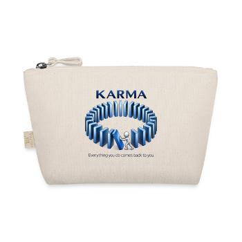 Karma Spruch Domino Effekt Alles kommt zurück - Bio-Täschchen - Natur - Vorne