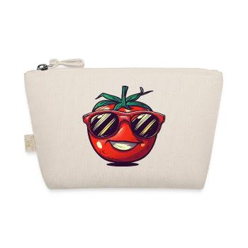 Lachende Tomate mit roter Sonnenbrille - Bio-Täschchen - Natur - Vorne