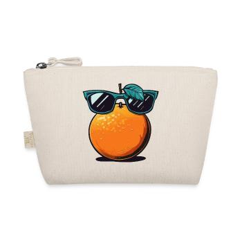 Orange mit dunkler Sonnenbrille - Bio-Täschchen - Natur - Vorne