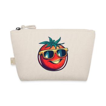 Lachende Tomate mit gelber Sonnenbrille - Bio-Täschchen - Natur - Vorne