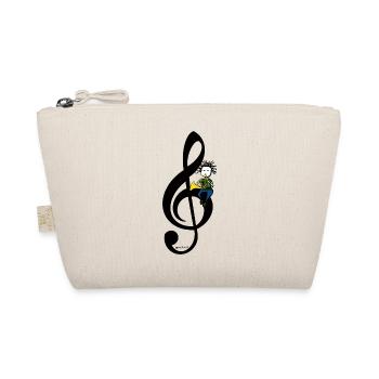 Horn Life – Waldhorn-T-Shirt mit Violinschlüssel - Bio-Täschchen - Natur - Vorne