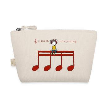 Headphones Red Notes – T-Shirt für Musikliebhaber - Bio-Täschchen - Natur - Vorne