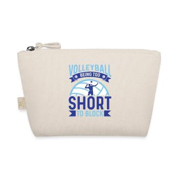 Too Short to Block – Lustiger Volleyball Spruch - Bio-Täschchen - Natur - Vorne