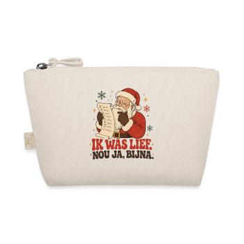 Ich war süß, na ja, fast – lustiges Weihnachtsdesign - Bio-Täschchen - Natur - Vorne