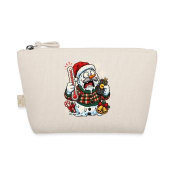 Christmas Schneemann Opa am Thermostat - Bio-Täschchen - Natur - Vorne