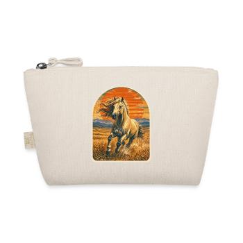 Wildpferd im Sonnenuntergang – Vintage Pferd - Bio-Täschchen - Natur - Vorne