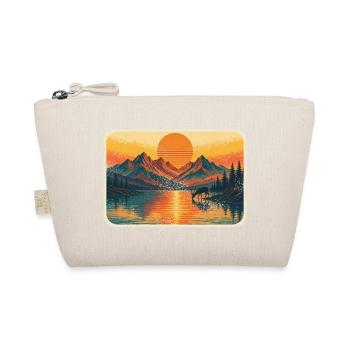 Retro Sonnenuntergang Berge See mit Hirsch - Bio-Täschchen - Natur - Vorne