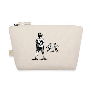 Monochrome Kinderfußball-Szene - Bio-Täschchen - Natur - Vorne