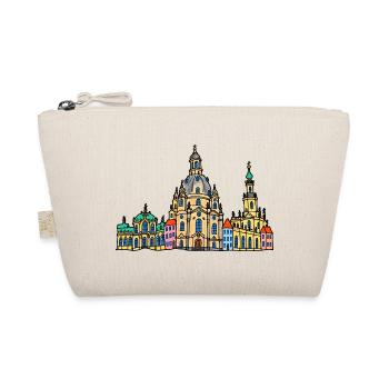 Dresden Skyline im bunten Wachsmalstil - Bio-Täschchen - Natur - Vorne