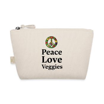 Peace Love Veggies – Vegan Vegetarisch Gemüse - Bio-Täschchen - Natur - Vorne