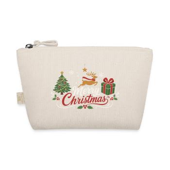Frohe Weihnachten Rentier und Geschenk - Bio-Täschchen - Natur - Vorne