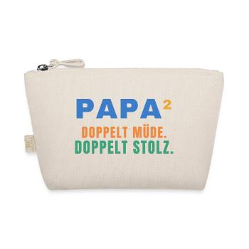Papa² – Doppelt müde. Doppelt stolz. - Bio-Täschchen - Natur - Vorne