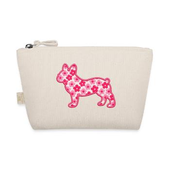 Florale französische Bulldoggen-Silhouette - Bio-Täschchen - Natur - Vorne