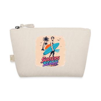 Surfers Beach  Retro 80s Surf & Neon Vintage Desin - Bio-Täschchen - Natur - Vorne