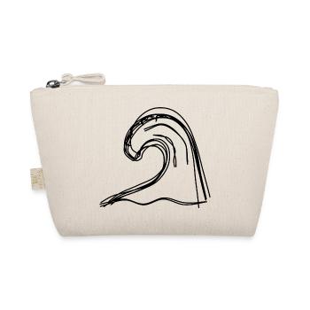 Brandungswelle handgezeichnet - Bio-Täschchen - Natur - Vorne
