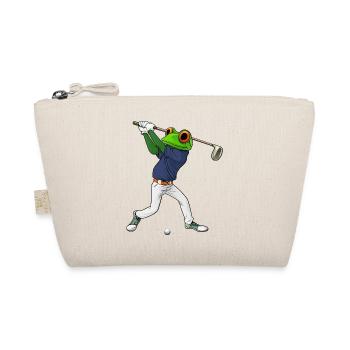 Frösche Golf / Golfspieler Frosch - Bio-Täschchen - Natur - Vorne