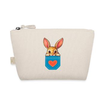Hase in einer Tasche mit Herz - Bio-Täschchen - Natur - Vorne